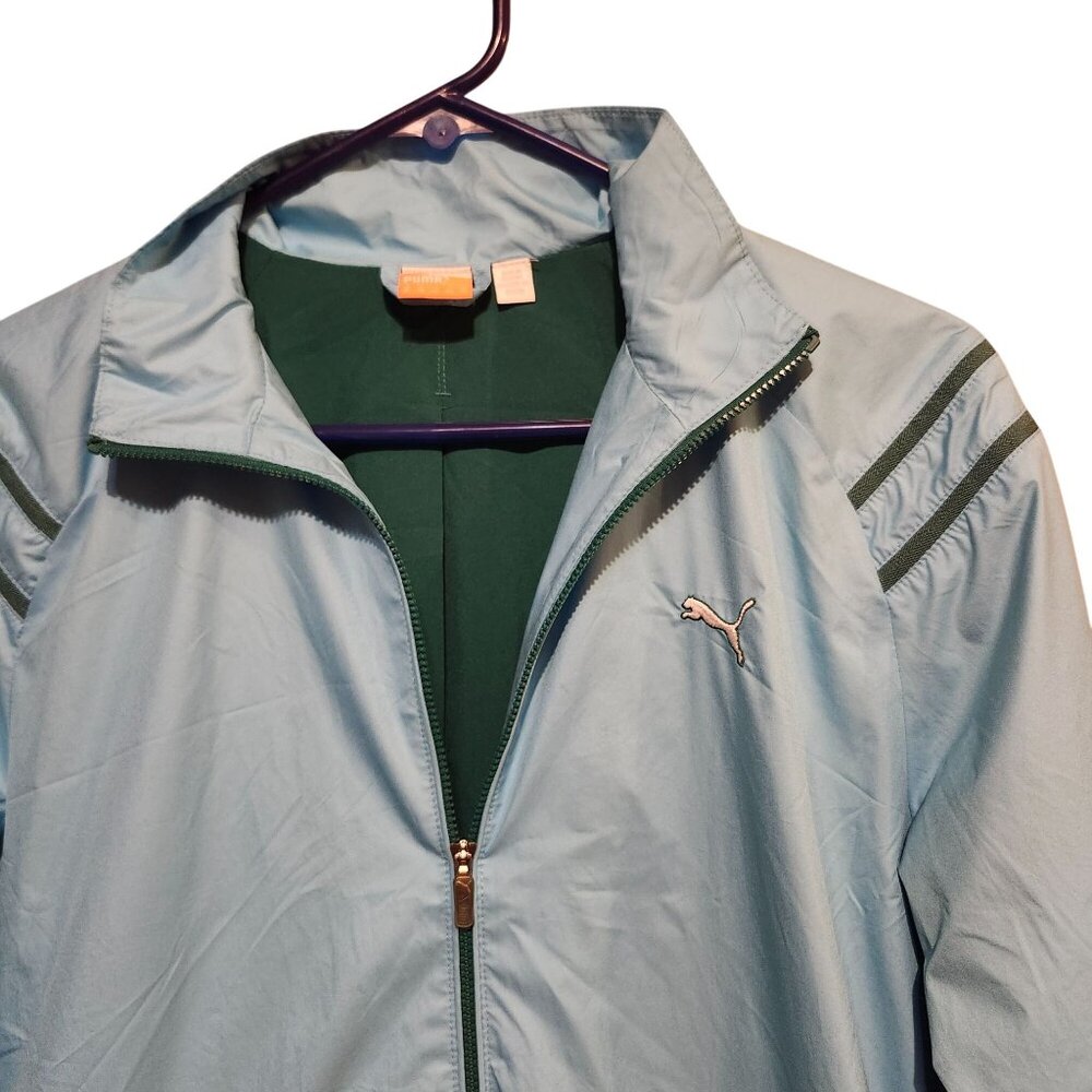 Puma Golf Women’s Medium Kinetic Stretch Jacket Blue Atoll Green Water Resistant - Picture 4 of 10